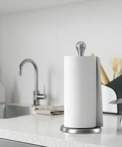 Umbra Tug Paper Towel Holder | Smoke -Glassware & Drinkware Shop 1001665 330746 582 tug pth smoke nickel i01
