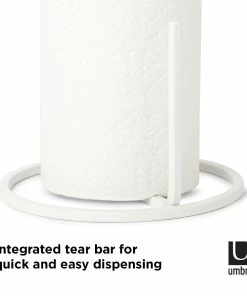 Umbra Squire Vertical Paper Towel Holder | White -Glassware & Drinkware Shop 1004313 660 squire wht co02