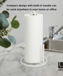 Umbra Squire Vertical Paper Towel Holder | White -Glassware & Drinkware Shop 1004313 660 squire wht co04