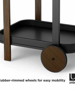 Umbra Bellwood Bar/Serving Cart | Black Walnut -Glassware & Drinkware Shop 1015392 048 bellwood bar cart blk nat co02