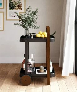 Umbra Bellwood Bar/Serving Cart | Black Walnut -Glassware & Drinkware Shop 1015392 048 bellwood bar serving cart blk wal i01