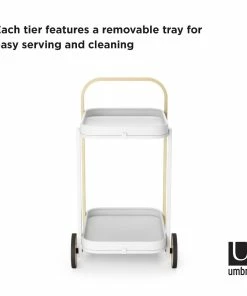 Umbra Bellwood Bar/Serving Cart | White-Natural 13 Umbra Bellwood Bar/Serving Cart | White-Natural -Glassware & Drinkware Shop 1015392 668 bellwood bar cart wht nat co04