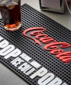 TableCraft 18" X 10" Coca-Cola Rectangular Bar Mat -Glassware & Drinkware Shop 11033 env 12