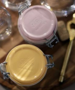 Bormioli Rocco 6.75oz Swing Top Fido Jar | Pink Top -Glassware & Drinkware Shop 141360mrg121313 4