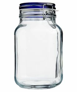 Bormioli Rocco 2L Swing Top Fido Glass Jar | Blue Lid