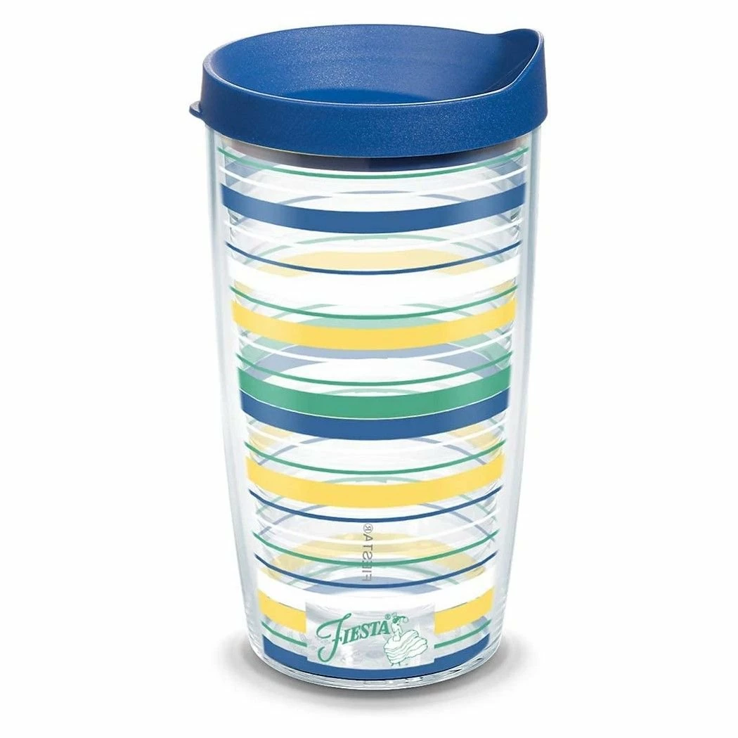 Tervis® 16oz Double-Walled Insulated Tumbler With Lid | Fiesta® Stripes - Meadow 2 Tervis® 16oz Double-Walled Insulated Tumbler With Lid | Fiesta® Stripes - Meadow