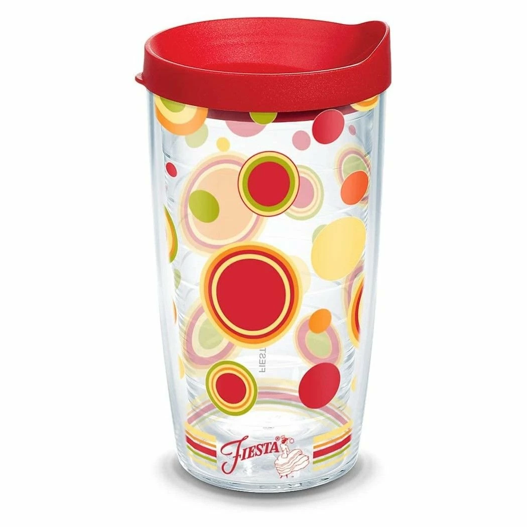 Tervis® 16oz Double-Walled Insulated Tumbler With Lid | Fiesta® Dots - Sunny 3 Tervis® 16oz Double-Walled Insulated Tumbler With Lid | Fiesta® Dots - Sunny