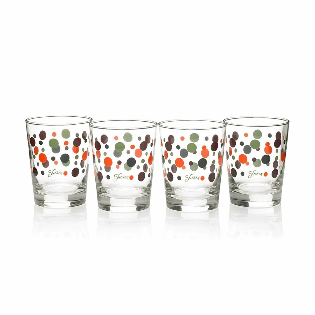 Fiesta® 15oz Double Old Fashioned Glasses (Set Of 4) | Slate Fiesta® Dots 3 Fiesta® 15oz Double Old Fashioned Glasses (Set Of 4) | Slate Fiesta® Dots