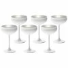 Stolzle 7.75oz Olympia Crystal Champagne Saucer Coupe Glasses - Set Of 6 | White & Silver -Glassware & Drinkware Shop 273 86 08r