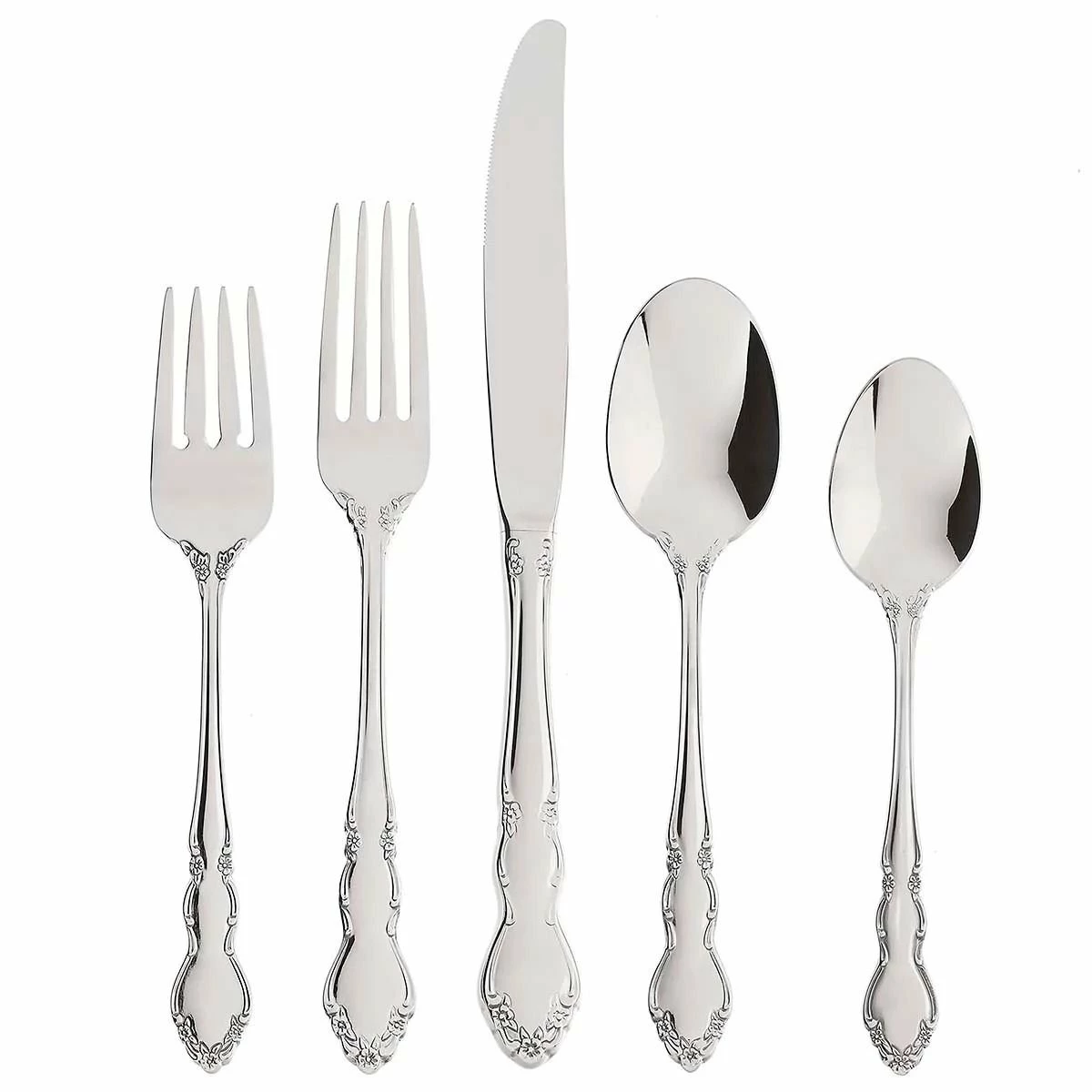 Oneida 18/10 Stainless Steel 45-Piece Flatware Set | Dover 3 Oneida 18/10 Stainless Steel 45-Piece Flatware Set | Dover