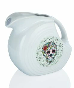 Fiesta® 2 Liter Large Disk Pitcher | Sugar Skull And Vine (White)