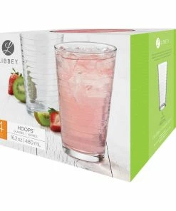 Libbey Hoops 16.2oz Cooler Glasses | Set Of 4 -Glassware & Drinkware Shop 4pc hoops cooler p2609 3d