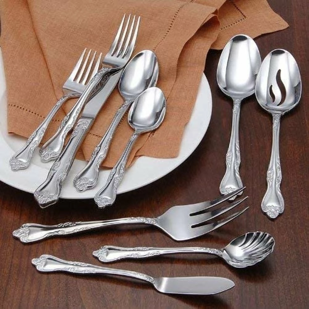 Oneida 18/0 Stainless Steel 45-Piece Flatware Set | Azalea 5 Oneida 18/0 Stainless Steel 45-Piece Flatware Set | Azalea - Image 3