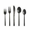 Fortessa Arezzo 5pc Flatware Place Setting - Brushed Black -Glassware & Drinkware Shop 5pps 1656b 05 fortessa abrezzo brushed black 5pc flatware setting