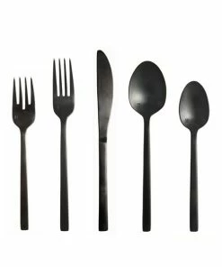 Fortessa Arezzo 5pc Flatware Place Setting - Brushed Black