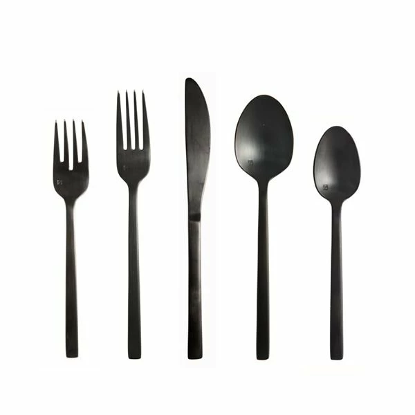 Fortessa Arezzo 5pc Flatware Place Setting - Brushed Black 3 Fortessa Arezzo 5pc Flatware Place Setting - Brushed Black
