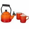 Le Creuset 1.25 Qt. Demi Kettle Tea Pot + 2 - 14oz Mugs Set | Flame Orange -Glassware & Drinkware Shop 61anfnxbvdl. ac sl1500