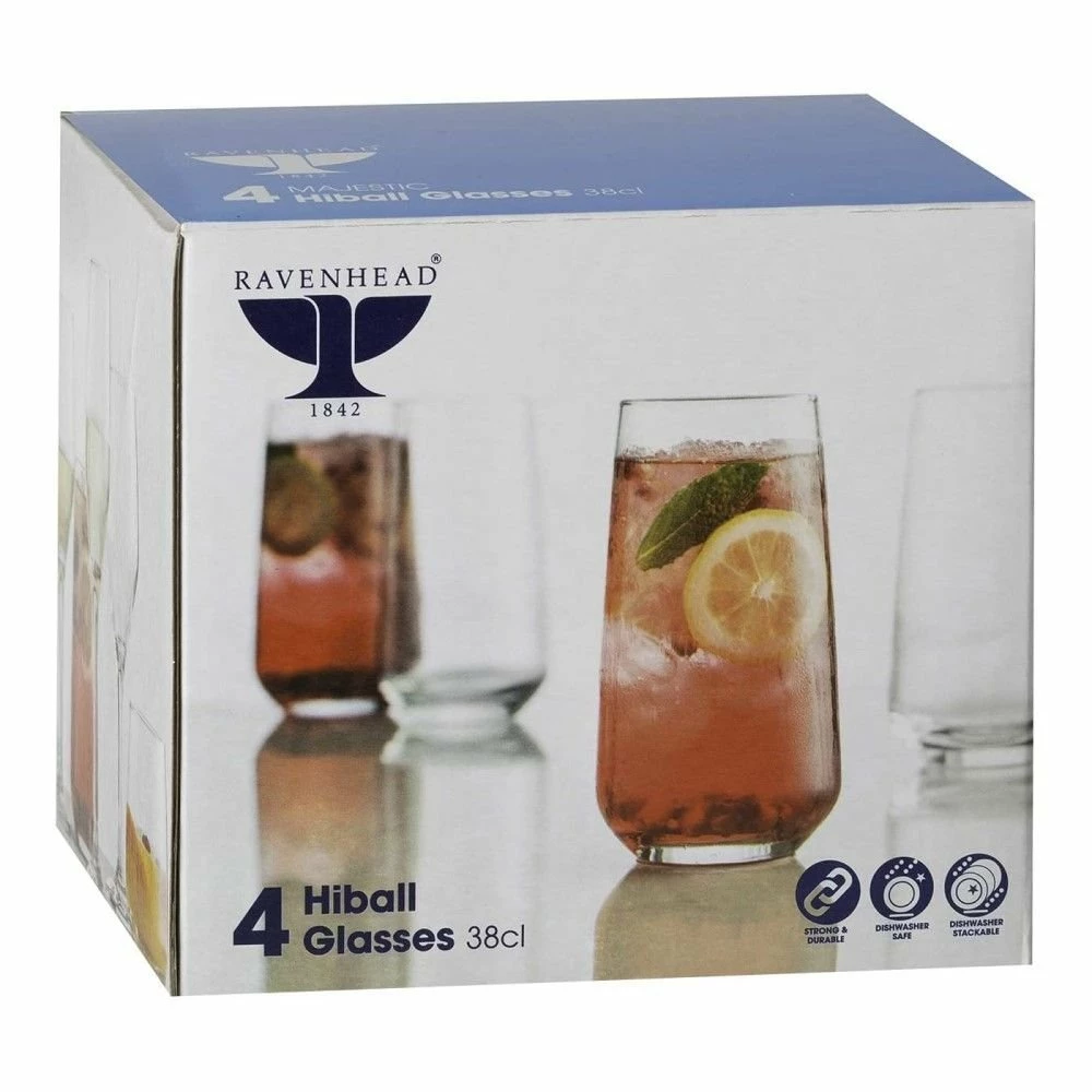 Ravenhead Majestic Collection | 12oz Highball Glasses (Set Of 4) 4 Ravenhead Majestic Collection | 12oz Highball Glasses (Set Of 4) - Image 2