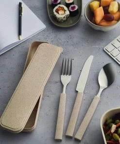Viners Organic 3-Piece On The Go Cutlery Set & Case -Glassware & Drinkware Shop 71zdbojmcts. ac sl1500