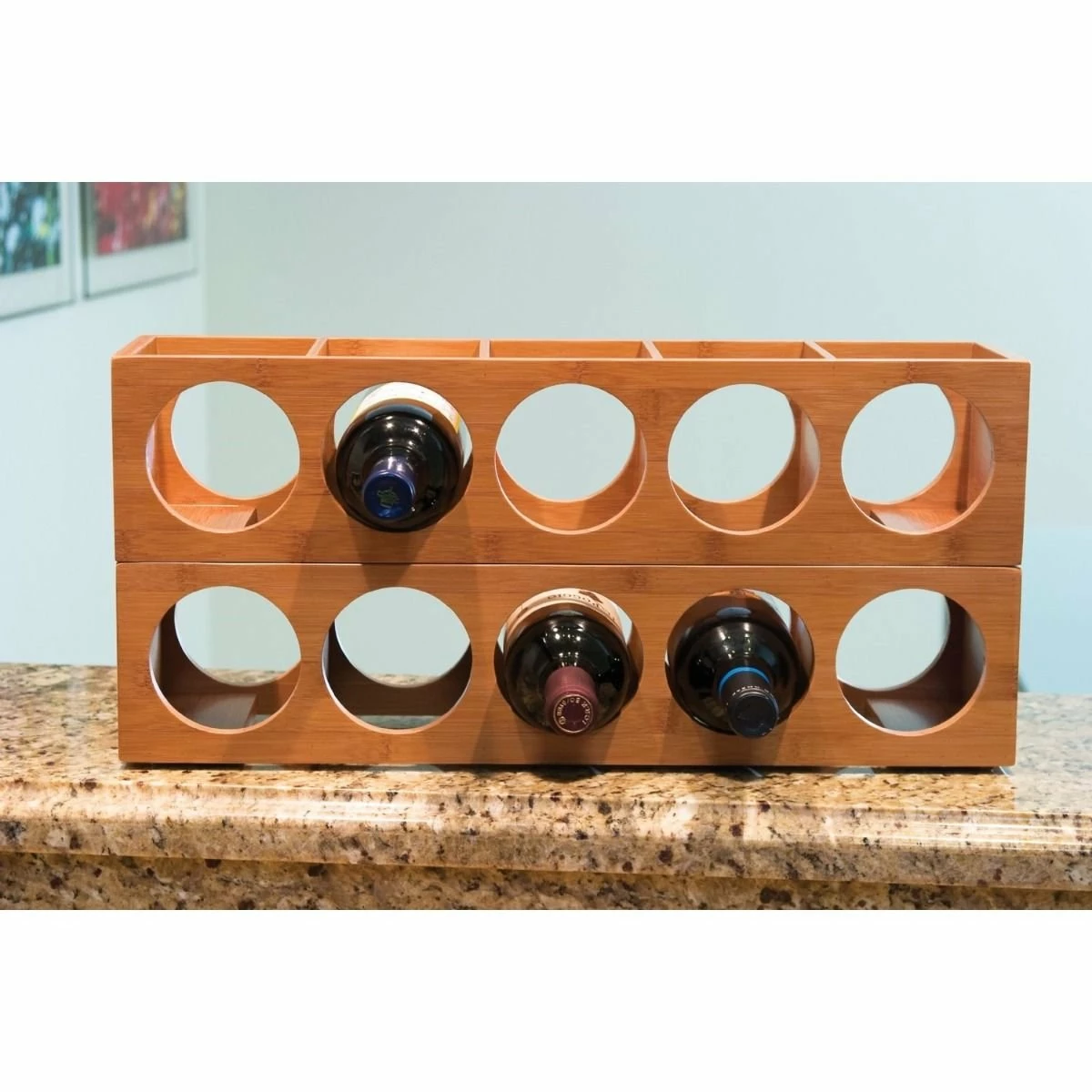 Lipper International Stacking 5-Bottle Wine Rack | Bamboo 6 Lipper International Stacking 5-Bottle Wine Rack | Bamboo - Image 4