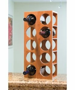 Lipper International Stacking 5-Bottle Wine Rack | Bamboo 13 Lipper International Stacking 5-Bottle Wine Rack | Bamboo -Glassware & Drinkware Shop 8305 vert