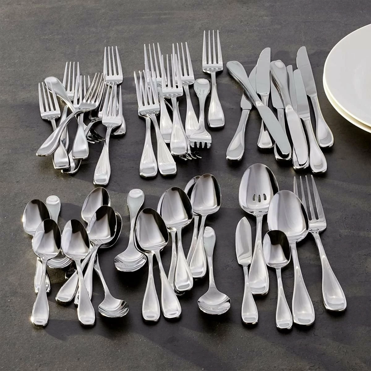 Oneida Brushed Satin 18/0 Stainless Steel 45-Piece Flatware Set | Voss 8 Oneida Brushed Satin 18/0 Stainless Steel 45-Piece Flatware Set | Voss - Image 6