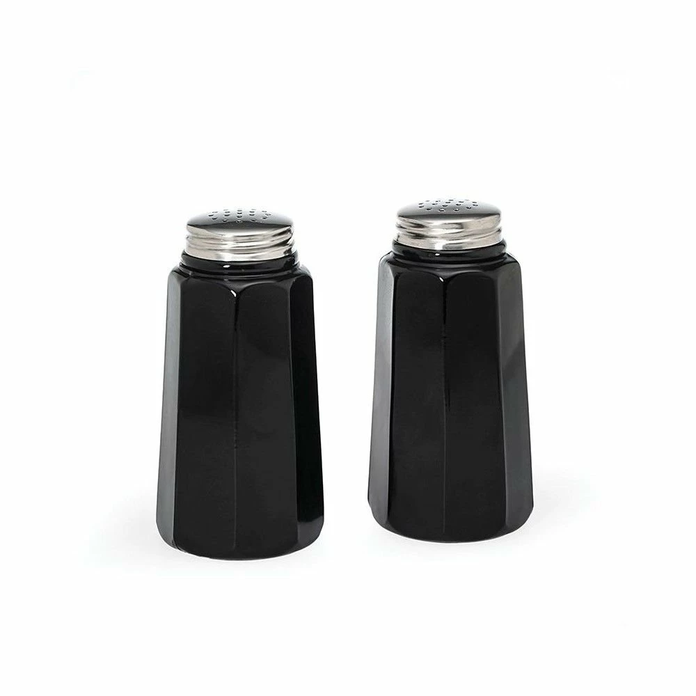Mosser Glass Panel Salt And Pepper Shakers | Black Raspberry 3 Mosser Glass Panel Salt And Pepper Shakers | Black Raspberry