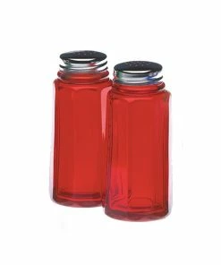 Mosser Glass Panel Salt And Pepper Shakers | Red