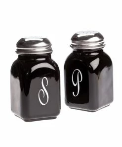Mosser Glass Monogram Salt & Pepper Set | Black