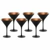 Stolzle 8oz Olympia Crystal Martini Glasses - Set Of 6 | Black & Bronze 2 Stolzle 8oz Olympia Crystal Martini Glasses - Set Of 6 | Black & Bronze -Glassware & Drinkware Shop blk copper