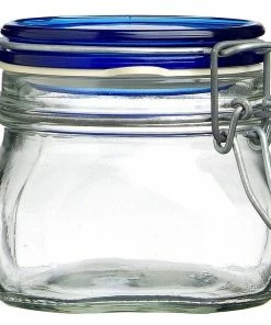 Glassware & Drinkware Shop 31 Bormioli Rocco 0.5L Swing Top Fido Canning Jar | Blue Lid