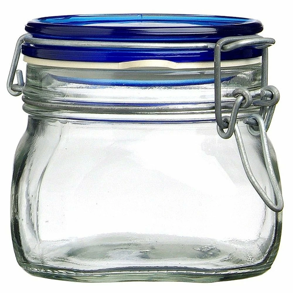 Bormioli Rocco 0.5L Swing Top Fido Canning Jar | Blue Lid 2 Bormioli Rocco 0.5L Swing Top Fido Canning Jar | Blue Lid