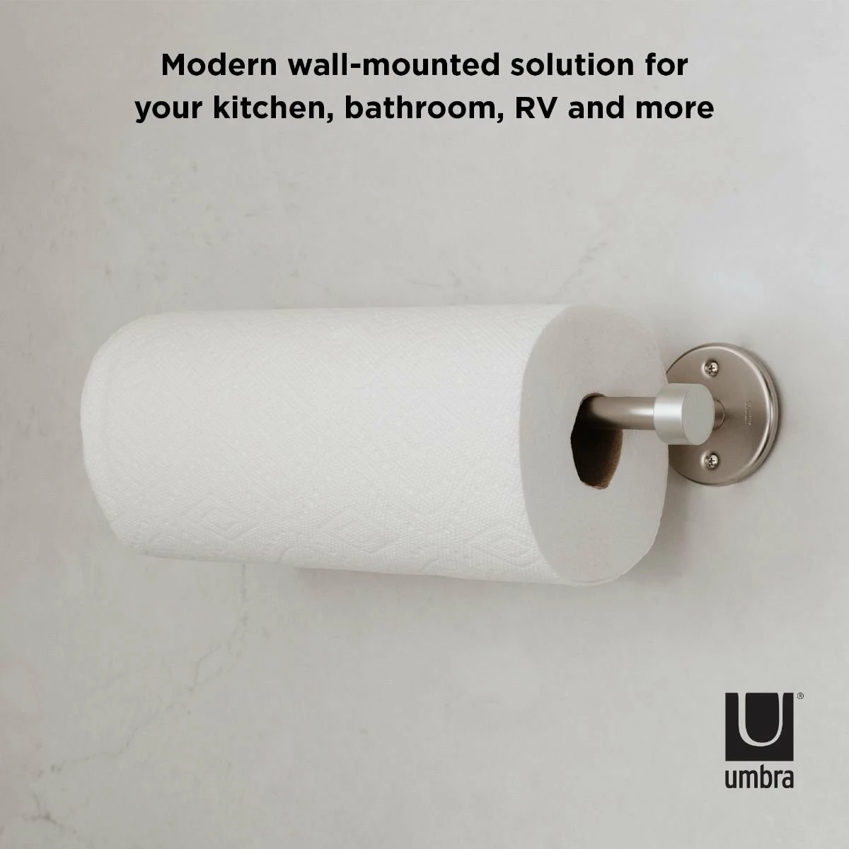 Umbra Cappa Wall Mounted Paper Towel Holder | Nickel 11 Umbra Cappa Wall Mounted Paper Towel Holder | Nickel - Image 9