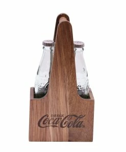 TableCraft 1oz Coca-Cola Salt & Pepper Shakers | Green Tinted Glass With Wooden Crate
