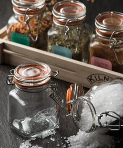 Kilner Swing Top Square Glass Spice Jar | 2.3oz -Glassware & Drinkware Shop cliptop9