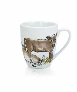 Everything Kitchens Barnyard Baby Animals 12oz Mugs (Set Of 4) | Assorted -Glassware & Drinkware Shop cow mug view 1 1