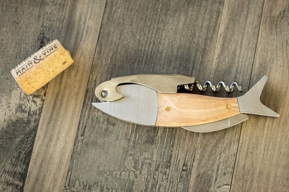 Kikkerland Corkscrew Bottle Opener | Fish 6 Kikkerland Corkscrew Bottle Opener | Fish - Image 4
