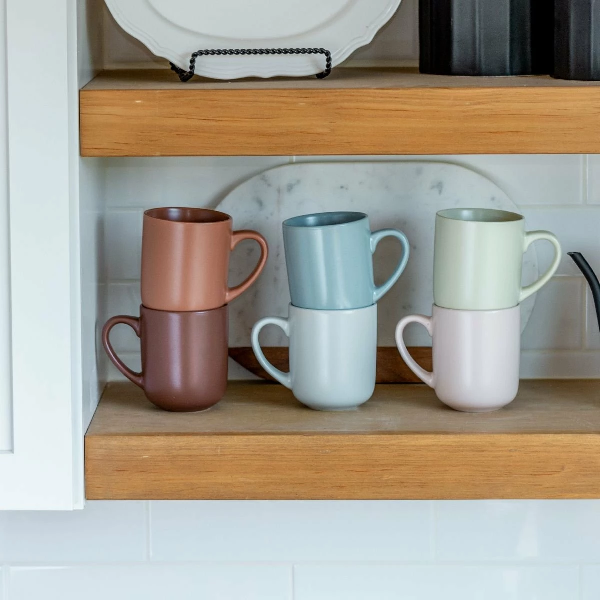 Everything Kitchens Modern Flat 8-Piece Mug Set | Brown & Beige 7 Everything Kitchens Modern Flat 8-Piece Mug Set | Brown & Beige - Image 5