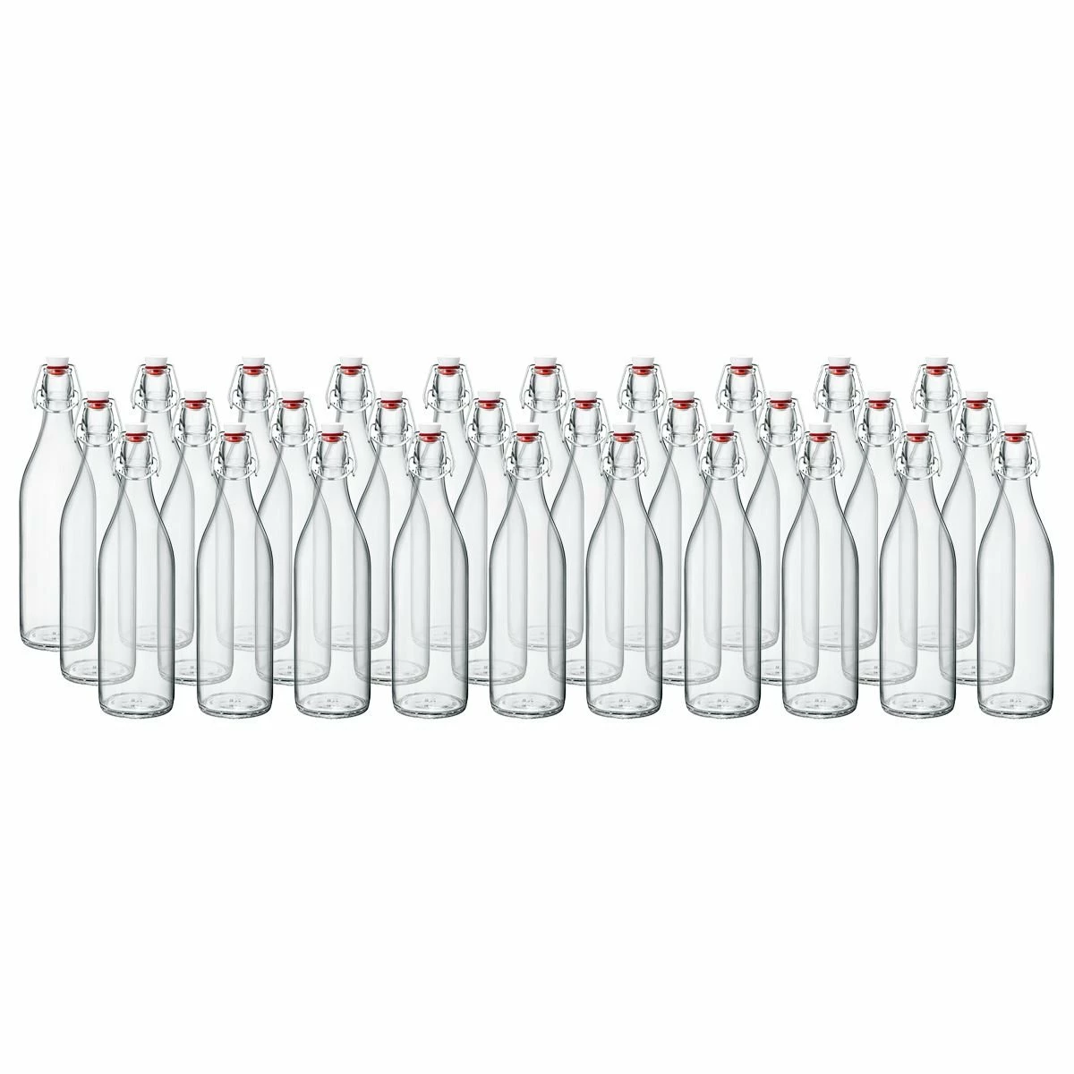 Bormioli Rocco 33.75oz Swing Top Giara Glass Bottles - Clear | 30-pack 3 Bormioli Rocco 33.75oz Swing Top Giara Glass Bottles - Clear | 30-pack