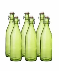 Bormioli Rocco 33.75oz Swing Top Giara Glass Bottles - Lime Green | 6-pack