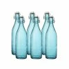 Bormioli Rocco 33.75oz Swing Top Giara Glass Bottles - Sky Blue | 6-pack -Glassware & Drinkware Shop ekb br3375gsb