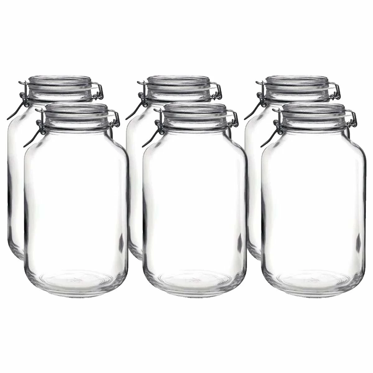 Bormioli Rocco 4L Swing Top Fido Glass Jars | 6-pack 3 Bormioli Rocco 4L Swing Top Fido Glass Jars | 6-pack