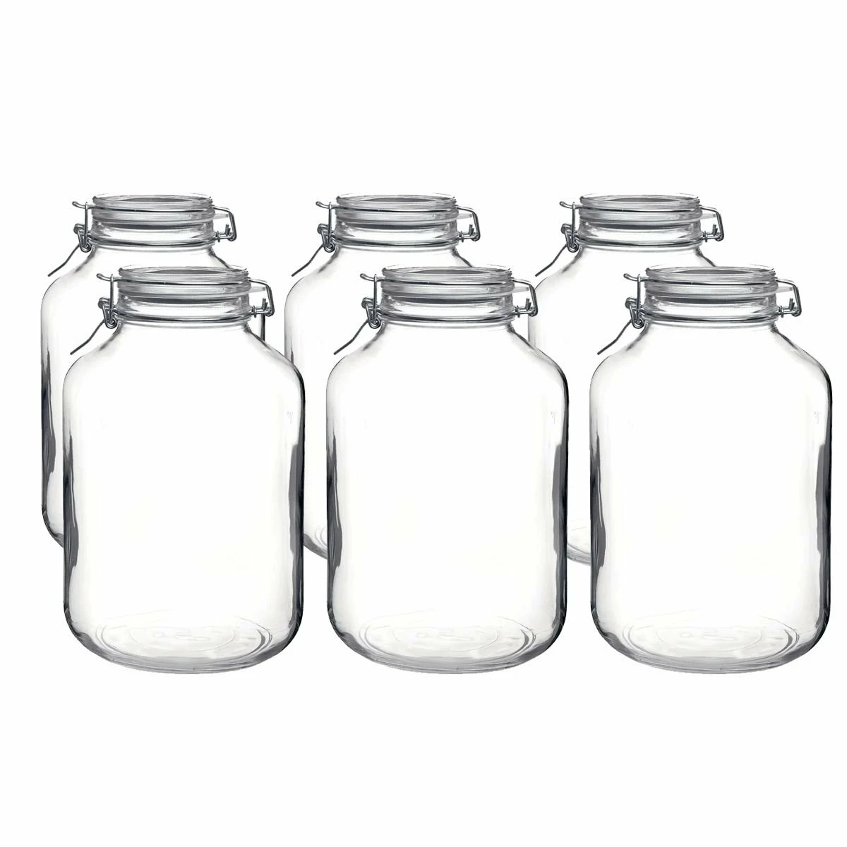 Bormioli Rocco 4.67L Swing Top Fido Glass Jars | 6-pack 3 Bormioli Rocco 4.67L Swing Top Fido Glass Jars | 6-pack