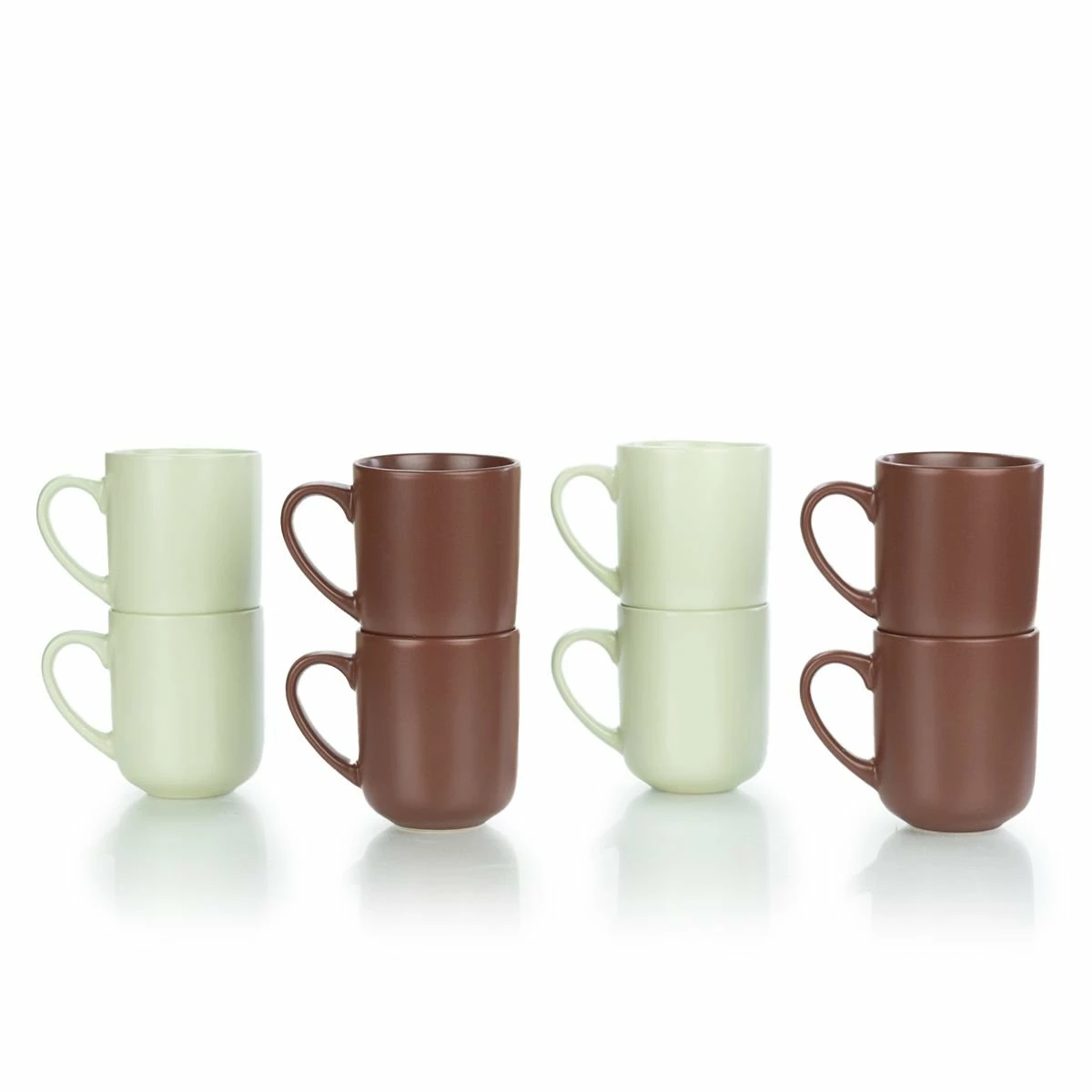 Everything Kitchens Modern Flat 8-Piece Mug Set | Brown & Beige 3 Everything Kitchens Modern Flat 8-Piece Mug Set | Brown & Beige