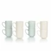 Everything Kitchens Modern Flat 8-Piece Mug Set | Soft Pink & Stone Gray -Glassware & Drinkware Shop ekb ekx 8ms pkst