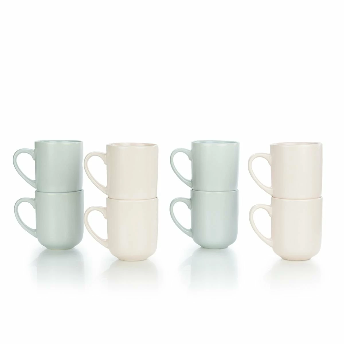 Everything Kitchens Modern Flat 8-Piece Mug Set | Soft Pink & Stone Gray 3 Everything Kitchens Modern Flat 8-Piece Mug Set | Soft Pink & Stone Gray