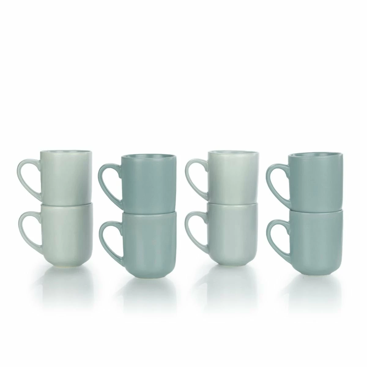 Everything Kitchens Modern Flat 8-Piece Mug Set | Stone Gray & Dusty Blue 3 Everything Kitchens Modern Flat 8-Piece Mug Set | Stone Gray & Dusty Blue