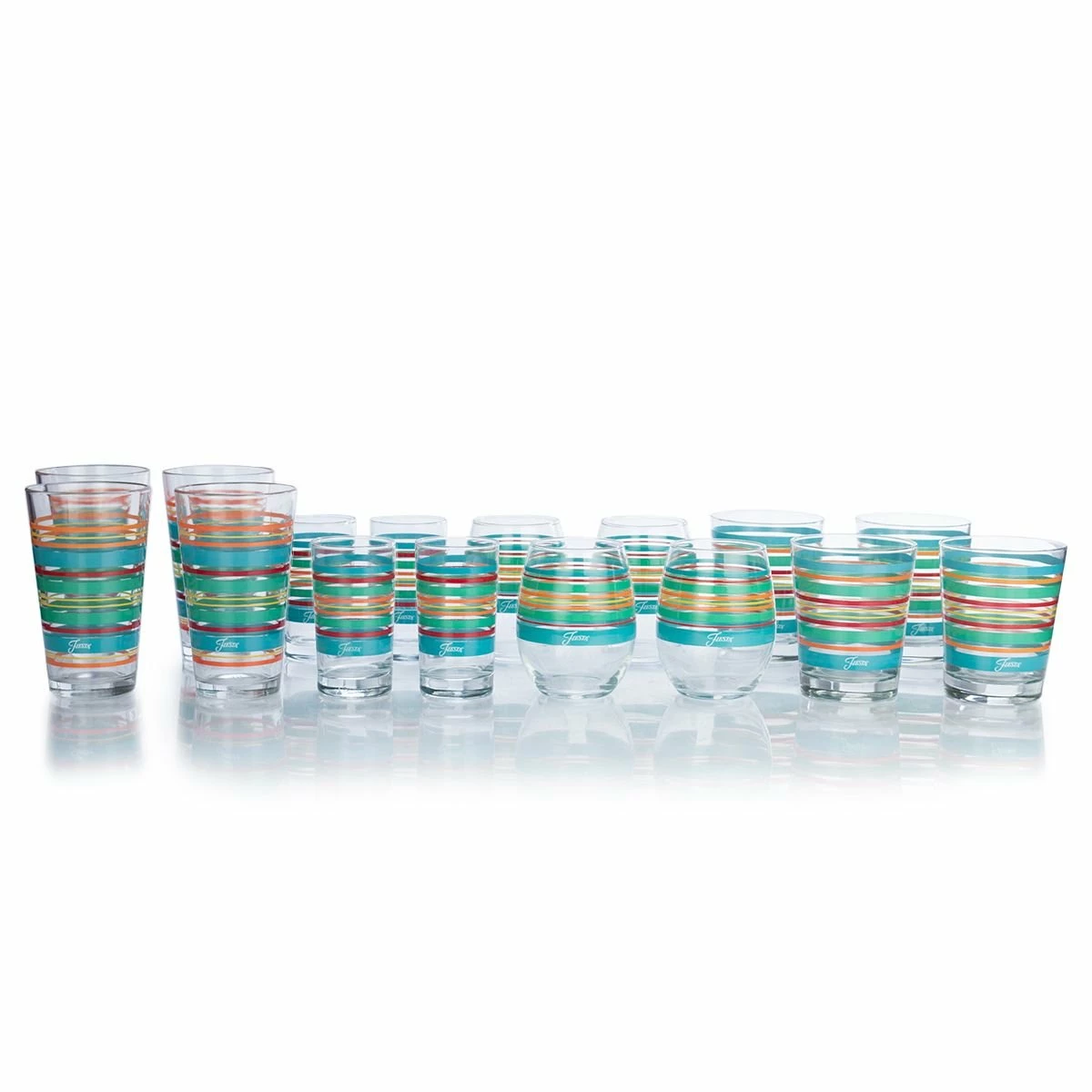Fiesta® Drinkware Set Of 16 | Rainbow Radiance 3 Fiesta® Drinkware Set Of 16 | Rainbow Radiance