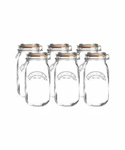 Glassware & Drinkware Shop 15 Kilner Swing Top Round Glass Jars (Set Of 6) | 3L