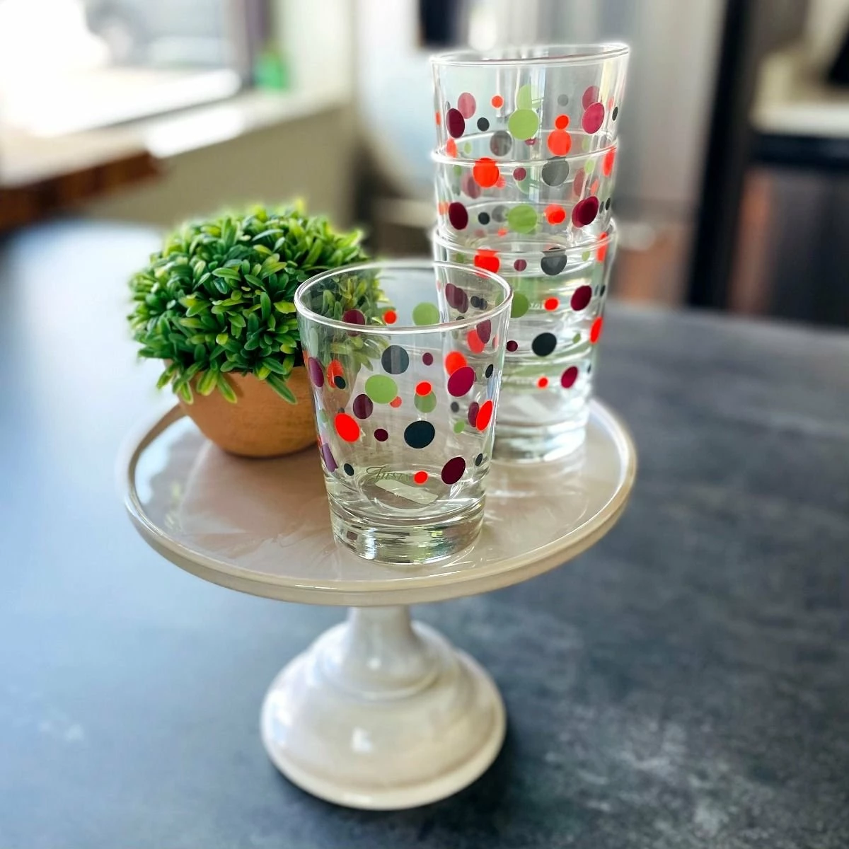 Fiesta® 15oz Double Old Fashioned Glasses (Set Of 4) | Slate Fiesta® Dots 4 Fiesta® 15oz Double Old Fashioned Glasses (Set Of 4) | Slate Fiesta® Dots - Image 2